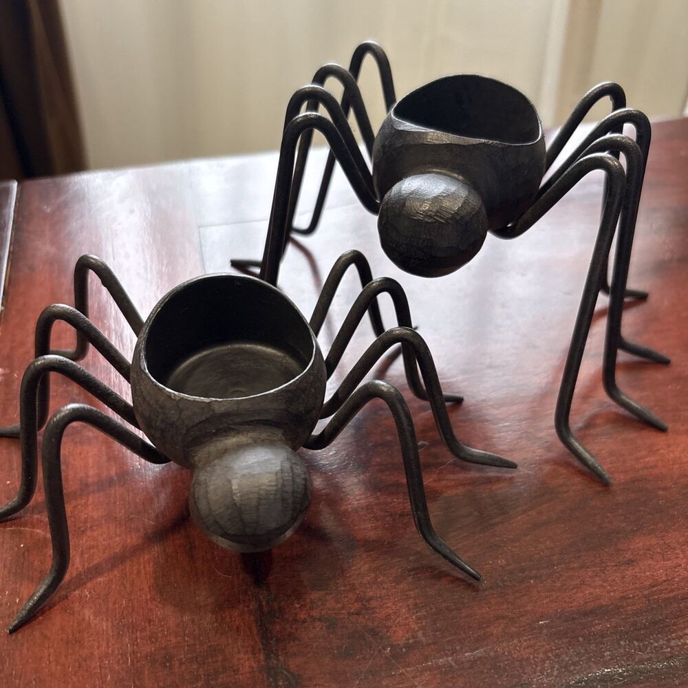 Cast Metal Tea Light Spiders